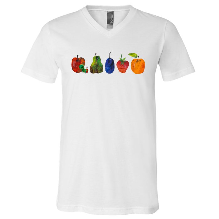 Back To School Cute Hungry Caterpillar Teacher Kindergarten V-Neck T-Shirt