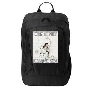 Born To Shit Forced To Wipe Funny Meme Cat Toilet Japanese City Backpack