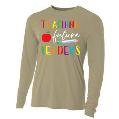 Back To School Teaching Future Leaders Teacher Life Gifts Cooling Performance Long Sleeve Crew