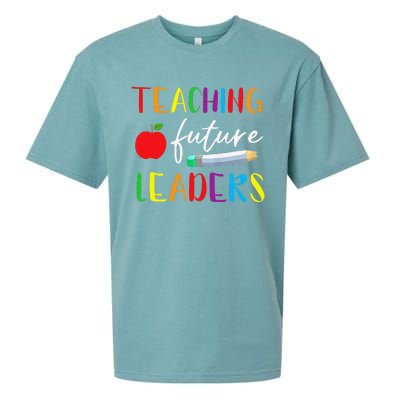 Back To School Teaching Future Leaders Teacher Life Gifts Sueded Cloud Jersey T-Shirt