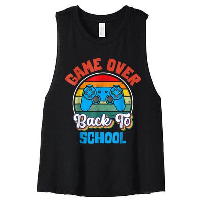 Back To School Funny Game Over Teacher Student Controller Women's Racerback Cropped Tank