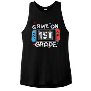 Back To School Game On 1st Grade Funny Gamer Kids Boy Ladies PosiCharge Tri-Blend Wicking Tank