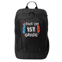 Back To School Game On 1st Grade Funny Gamer Kids Boy City Backpack