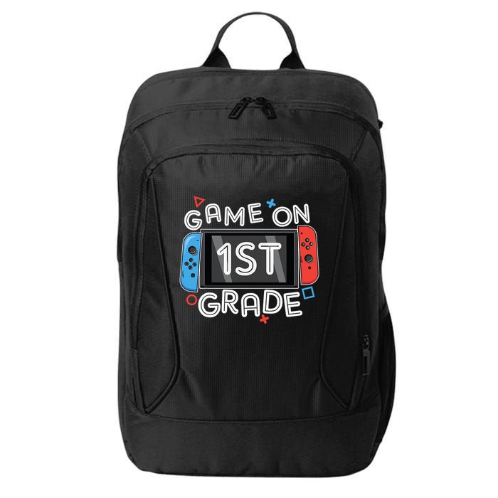 Back To School Game On 1st Grade Funny Gamer Kids Boy City Backpack