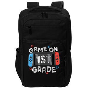 Back To School Game On 1st Grade Funny Gamer Kids Boy Impact Tech Backpack