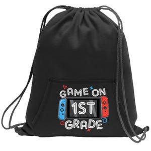 Back To School Game On 1st Grade Funny Gamer Kids Boy Sweatshirt Cinch Pack Bag