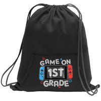 Back To School Game On 1st Grade Funny Gamer Kids Boy Sweatshirt Cinch Pack Bag