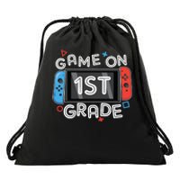 Back To School Game On 1st Grade Funny Gamer Kids Boy Drawstring Bag