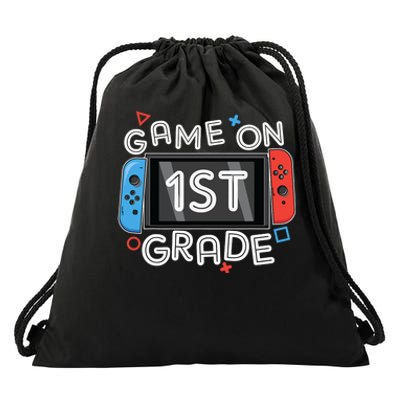 Back To School Game On 1st Grade Funny Gamer Kids Boy Drawstring Bag