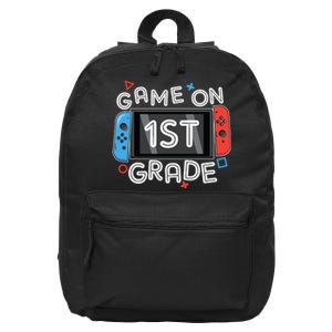 Back To School Game On 1st Grade Funny Gamer Kids Boy 16 in Basic Backpack