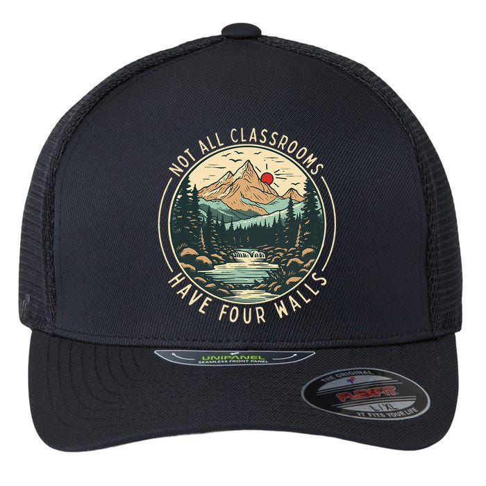 Back To School Not All Classrooms Have Four Walls Camping Flexfit Unipanel Trucker Cap