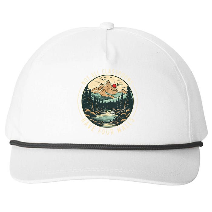 Back To School Not All Classrooms Have Four Walls Camping Snapback Five-Panel Rope Hat