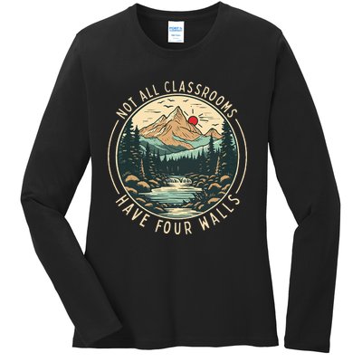 Back To School Not All Classrooms Have Four Walls Camping Ladies Long Sleeve Shirt