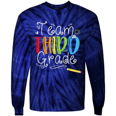 Back To School Team Third Grade 3rd Teacher Student Tie-Dye Long Sleeve Shirt