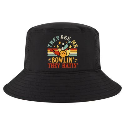 Bowling They See Me Bowling They Hatin Funny Cool Comfort Performance Bucket Hat