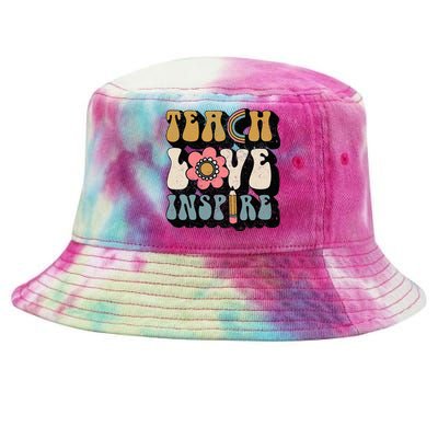 Back To School Teach Love Inspire Retro Teachers Tie-Dyed Bucket Hat