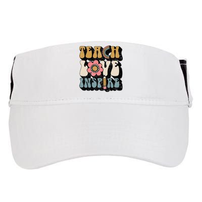 Back To School Teach Love Inspire Retro Teachers Adult Drive Performance Visor