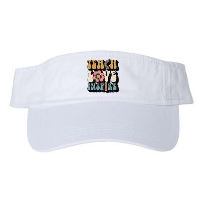 Back To School Teach Love Inspire Retro Teachers Valucap Bio-Washed Visor