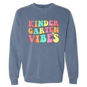 Back To School Kindergarten Vibes Groovy Teacher Wo Kid Garment-Dyed Sweatshirt