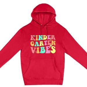 Back To School Kindergarten Vibes Groovy Teacher Wo Kid Premium Pullover Hoodie