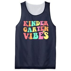 Back To School Kindergarten Vibes Groovy Teacher Wo Kid Mesh Reversible Basketball Jersey Tank