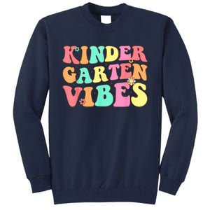 Back To School Kindergarten Vibes Groovy Teacher Wo Kid Tall Sweatshirt