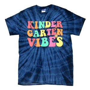 Back To School Kindergarten Vibes Groovy Teacher Wo Kid Tie-Dye T-Shirt