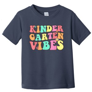 Back To School Kindergarten Vibes Groovy Teacher Wo Kid Toddler T-Shirt