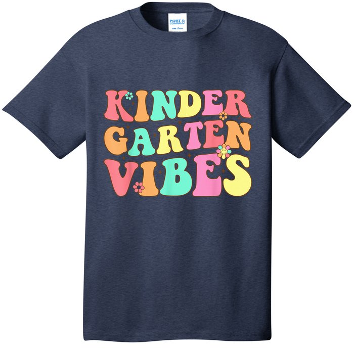 Back To School Kindergarten Vibes Groovy Teacher Wo Kid T-Shirt