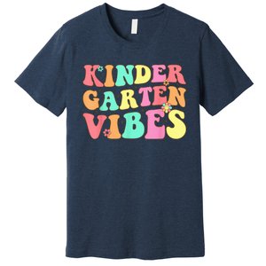 Back To School Kindergarten Vibes Groovy Teacher Wo Kid Premium T-Shirt