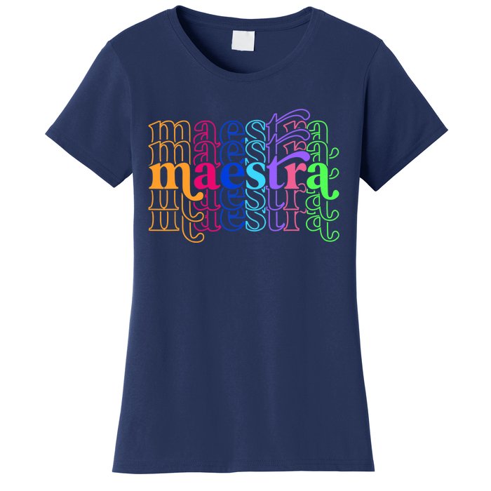 Back To School Maestra Cute Funny Spanish Teacher Women's T-Shirt