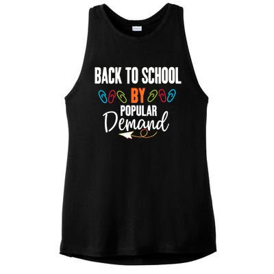 Back To School By Popular Ded Typography Gift Ladies PosiCharge Tri-Blend Wicking Tank