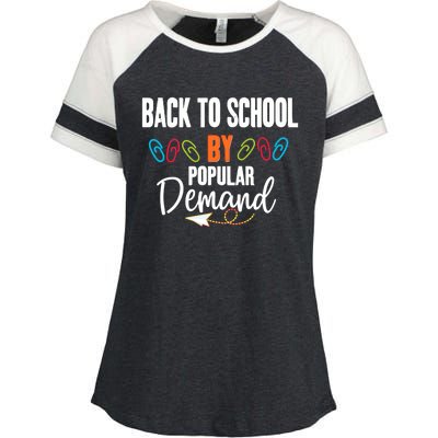 Back To School By Popular Ded Typography Gift Enza Ladies Jersey Colorblock Tee