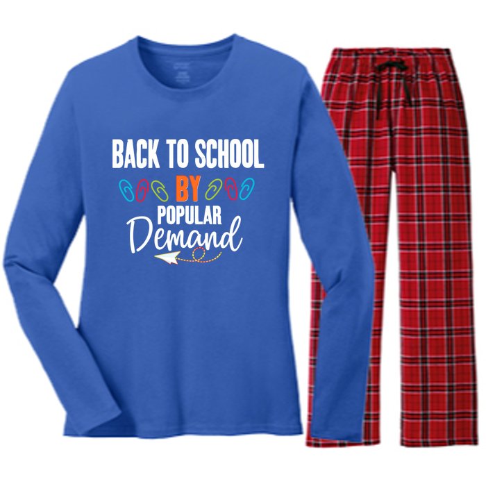 Back To School By Popular Ded Typography Gift Women's Long Sleeve Flannel Pajama Set 