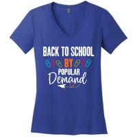 Back To School By Popular Ded Typography Gift Women's V-Neck T-Shirt