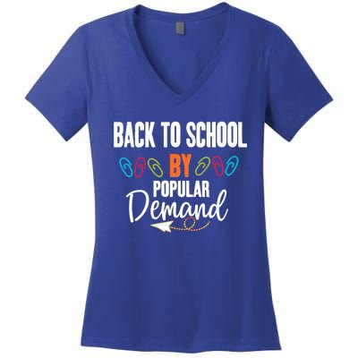 Back To School By Popular Ded Typography Gift Women's V-Neck T-Shirt