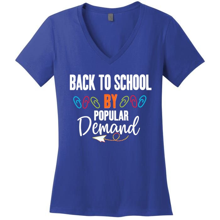 Back To School By Popular Ded Typography Gift Women's V-Neck T-Shirt