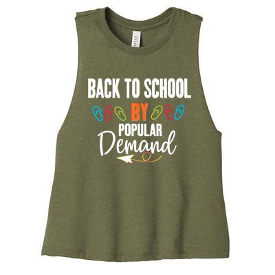 Back To School By Popular Ded Typography Gift Women's Racerback Cropped Tank