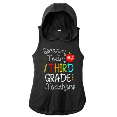 Back To School Dream Team Aka 3rd Grade Teachers Colourful Ladies PosiCharge Tri-Blend Wicking Draft Hoodie Tank