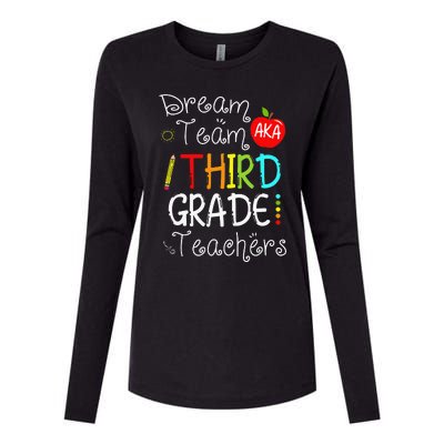 Back To School Dream Team Aka 3rd Grade Teachers Colourful Womens Cotton Relaxed Long Sleeve T-Shirt