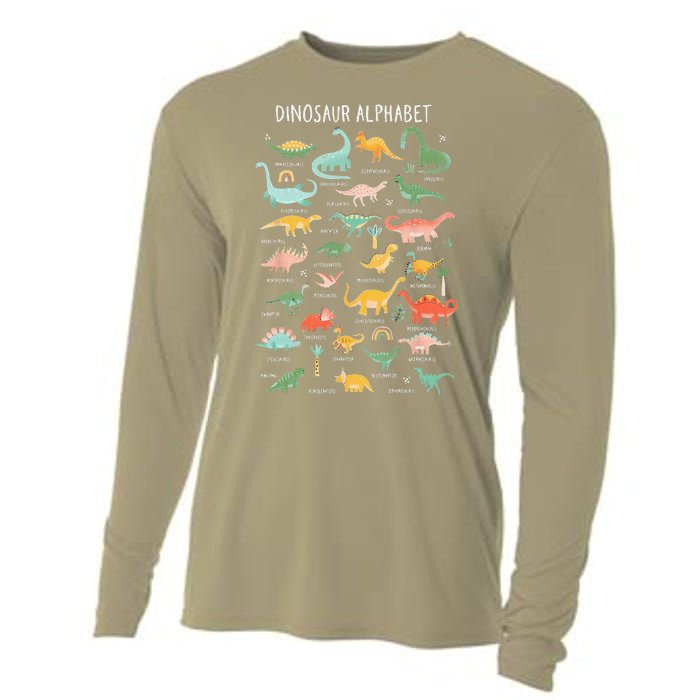 Back To School Types Of Dinosaurs Alphabet Identification Cooling Performance Long Sleeve Crew