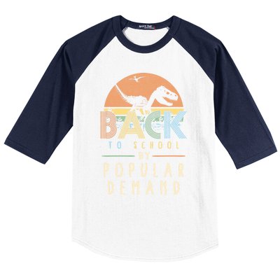 Back To School By Popular Ded Vintage Dinosaur Day One Gift Baseball Sleeve Shirt