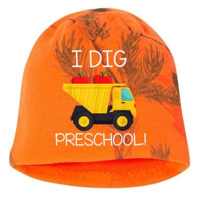 Back To School I Dig Preschool Dump Truck Boy Girl Kati - Camo Knit Beanie