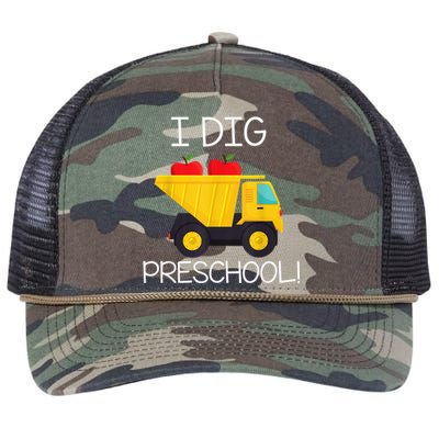 Back To School I Dig Preschool Dump Truck Boy Girl Retro Rope Trucker Hat Cap