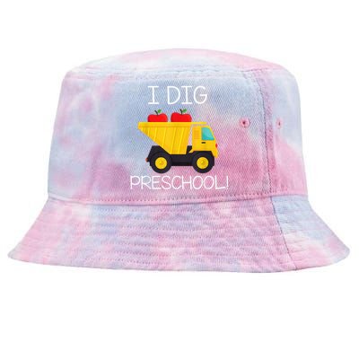 Back To School I Dig Preschool Dump Truck Boy Girl Tie-Dyed Bucket Hat