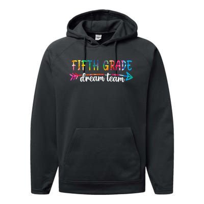 Back To School Fifth Grade Dream Team Students Teachers Performance Fleece Hoodie