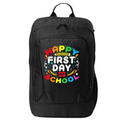 Back To School Happy First Day Of School Teacher Student Kids City Backpack