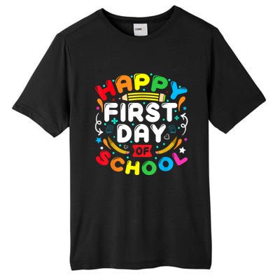 Back To School Happy First Day Of School Teacher Student Kids Tall Fusion ChromaSoft Performance T-Shirt