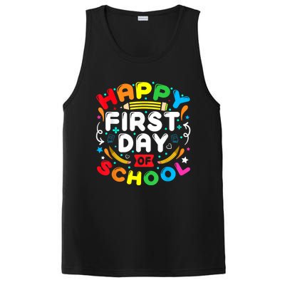 Back To School Happy First Day Of School Teacher Student Kids PosiCharge Competitor Tank