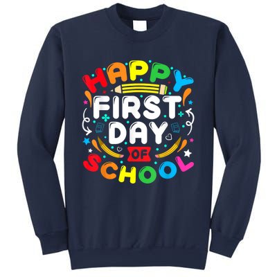 Back To School Happy First Day Of School Teacher Student Kids Sweatshirt